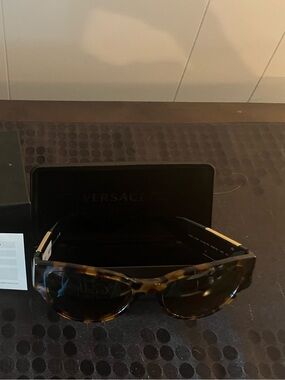 Versace Tortoise Shell Sunglasses with Dark Lenses
